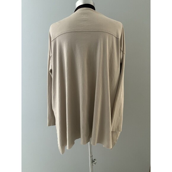 Planet by Lauren G Top One Size Beige Cotton Soft Lagenlook Comfy Shirt - Picture 4 of 13